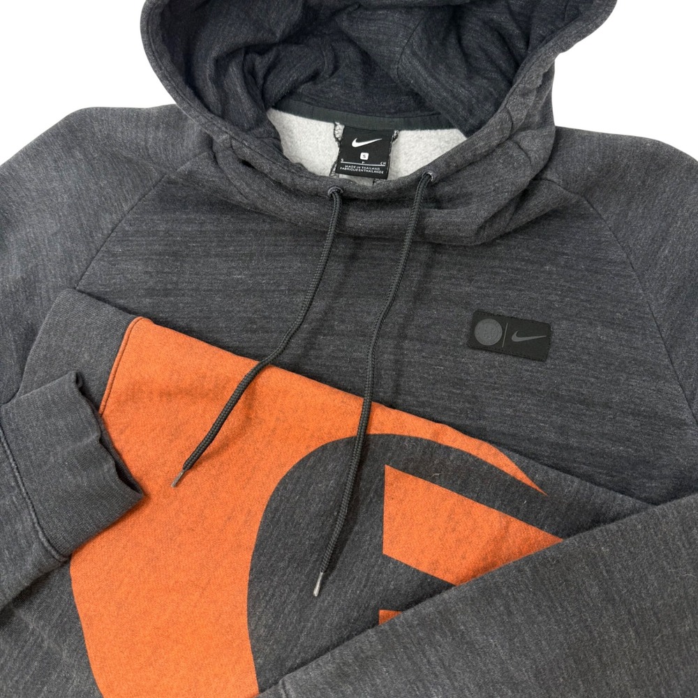 Nike Chelsea FC Hoodie Mens Small Charcoal Grey Orange Back Logo CI2089-032